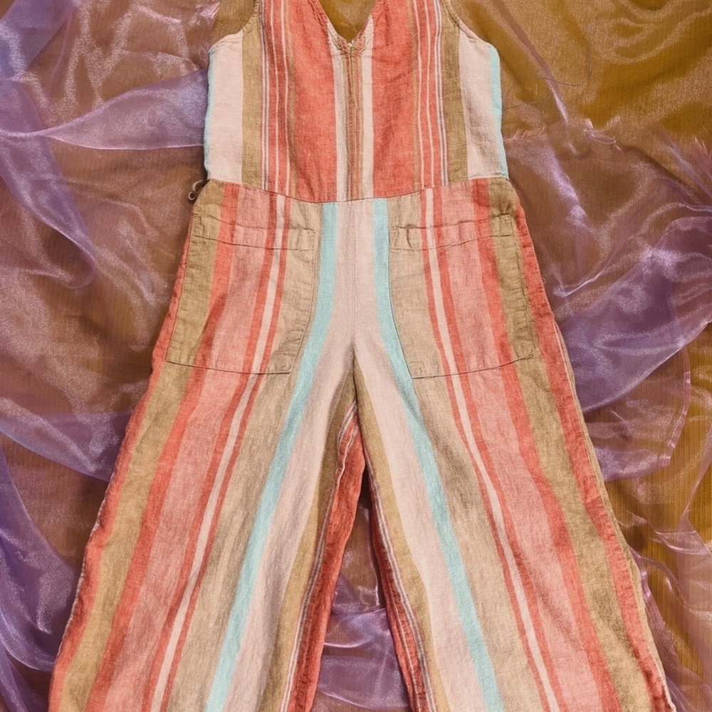 beachlunchlounge Red and Pink Jumpsuit with Wide-Leg Design